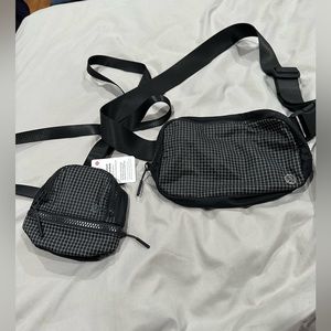 Lululemon original grid belt bag and nano backpack